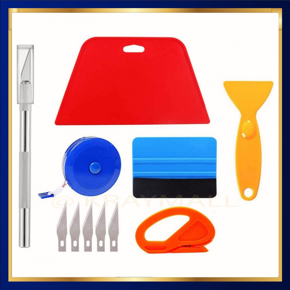 

Alat Pasang Stiker Wrap Vinyl Kaca Film Scrapper Spatula 11 PCS - CAFT30046