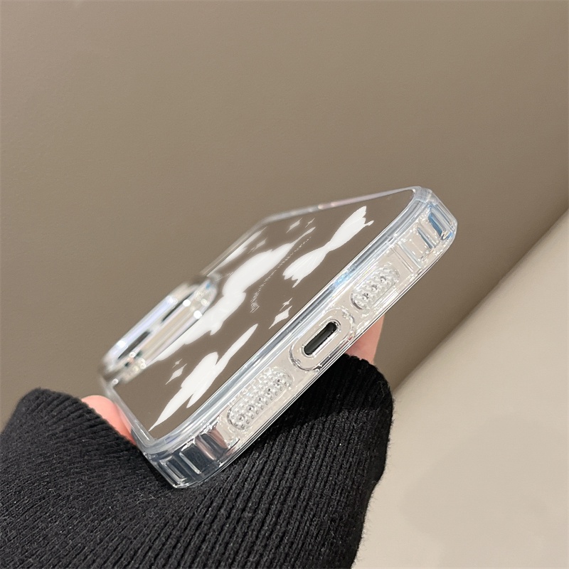 IPHONE Fantasy Casing Ponsel Cermin Kupu-Kupu Kompatibel Untuk Iphone11 12 13 14 12Pro 13Pro 14Pro Pro Max XR X XS Max Electroplating Tombol Perlindungan Mirror Cover