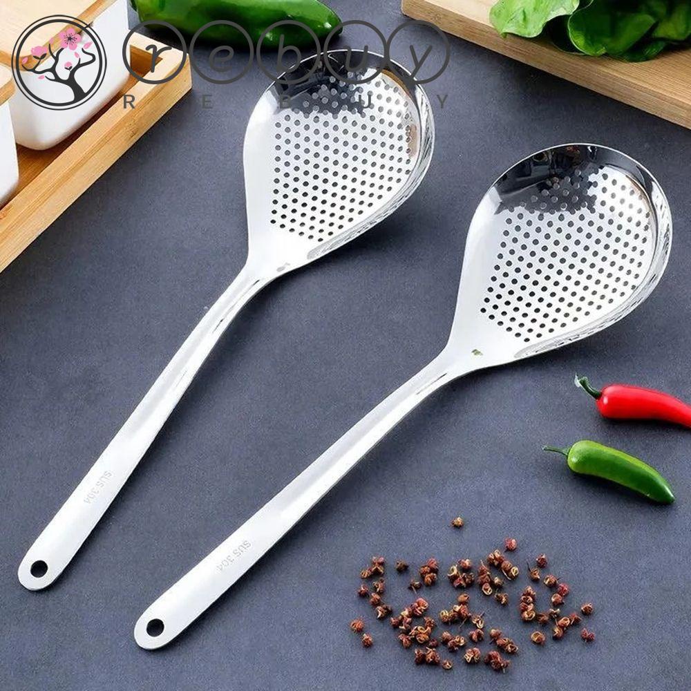 REBUY Sendok Saringan Home Fast Drain Cooking Gadgets Alat Dapur Alat Makan Makanan Food Strainer