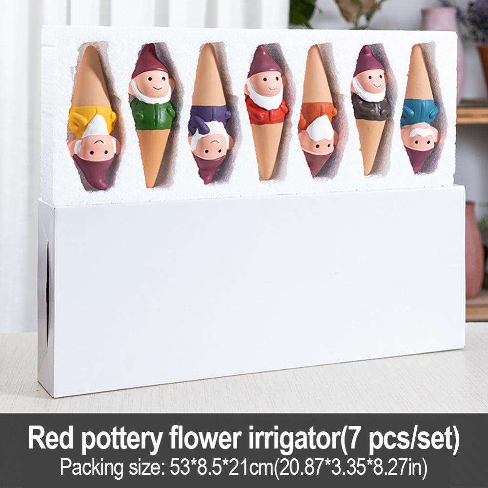 C5goon 7 Pcs Merah Tembikar Taman Drip Irrigator Otomatis Irigasi Alat Indoor Outdoor Tanaman Terracotta Perangkat Rembesan Siram Bunga Artefak B5H9