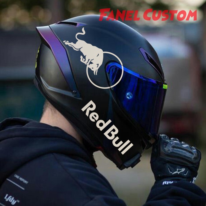 

[PS] STIKER HELM RED BULL PAKET GANTENG CUTTING STICKER - Putih