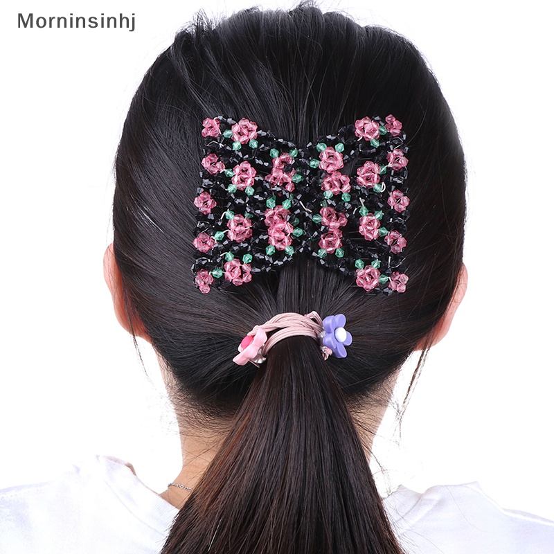 Mornin Sisir Rambut Melar Vintage Manik Bunga Stretch Hair Comb Metal Comb Clip Jepit Rambut id