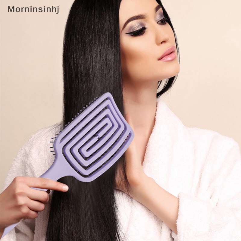 Mornin Wanita Pijat Rambut Sisir Bulu nylon Hairbrush Wet Curly Detangle Hair Brush id