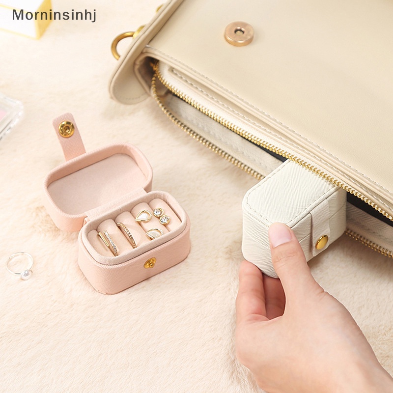 Mornin Tempat Perhiasan Travel Kecil Portable Earrings Organizer Box Tempat Penyimpanan Kulit id