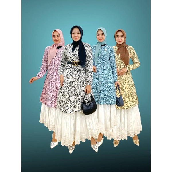 PB Prilly Busana -  LIVYA TUNIK CRINCLE MOTIF -TUNIK CRINCLE - TUNIK MOTIF - ATASAN