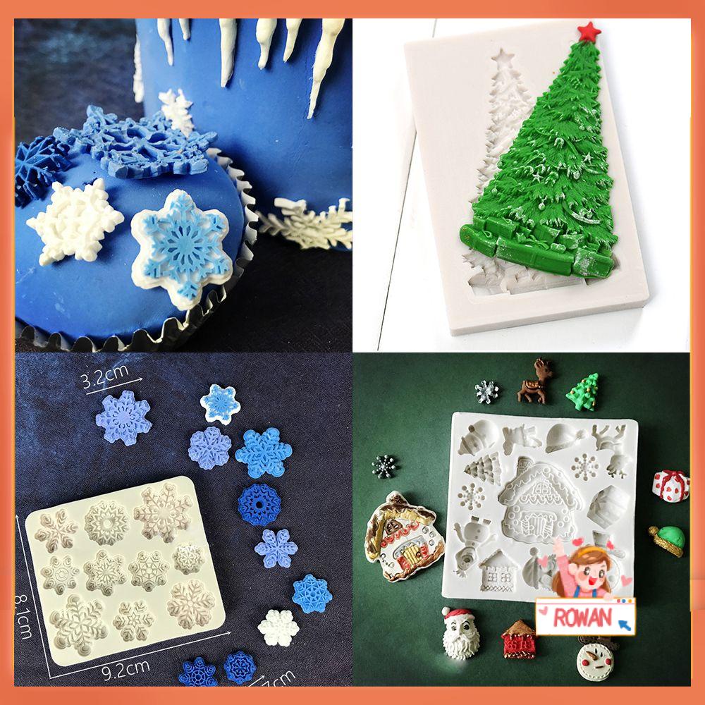 R-FLOWER Cetakan Kue Fondant Alat Baking Santa Snowflake Silikon