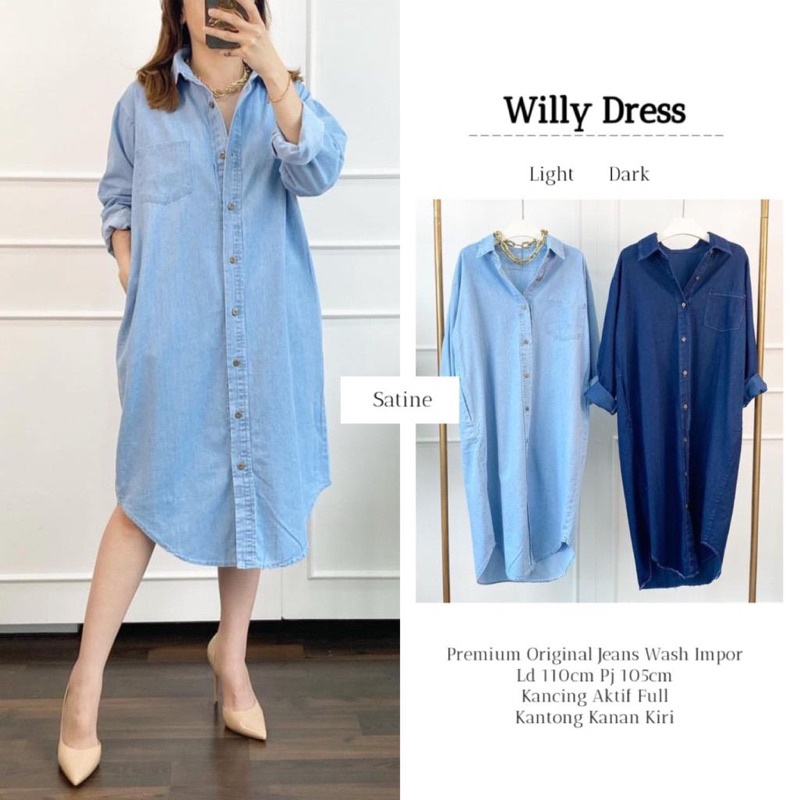 WILLY DRESS ORI SATINE | Ld110 Premium Jeans Wash Impor
