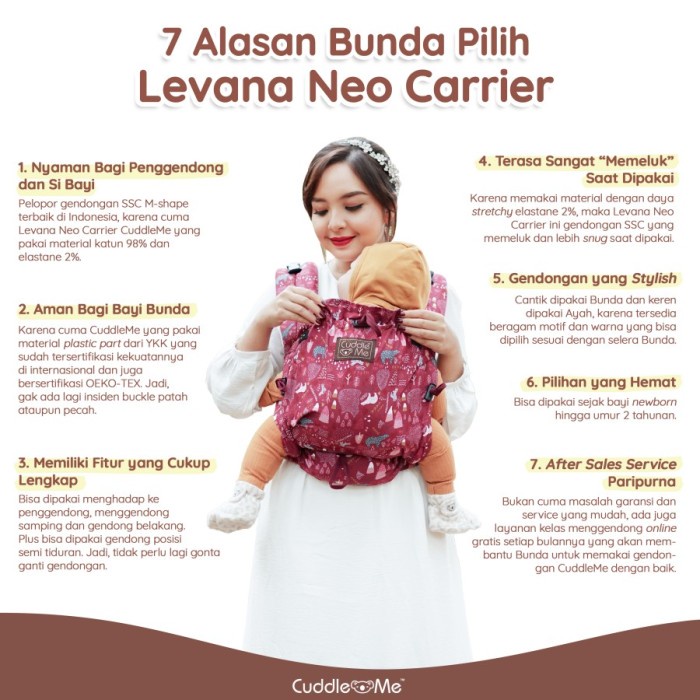 Gendongan Cuddle Me Levana -Gendongan SSC M-Shape CuddleMe Bayi 3-17kg