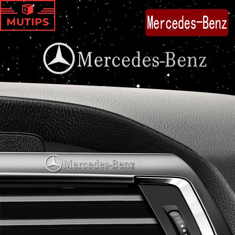 Mercedes Benz Logo Mobil Stiker Logam 3D Kreatif Dekorasi Lencana Interior Pintu Jendela Mobil Untuk W205 W212 W204 W220 EQE EQC W207 W211 W206 W124 W213 W218 W222