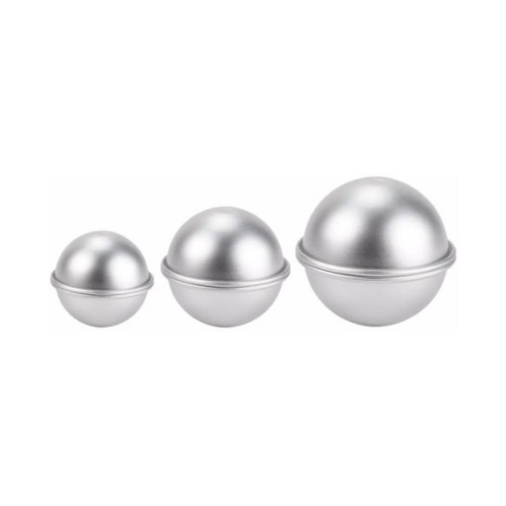 3pasang Cetakan Kue Logam Portable Tahan Panas DIY Bulat Es Krim Coklat Dessert Dapur Baking Mold Alat