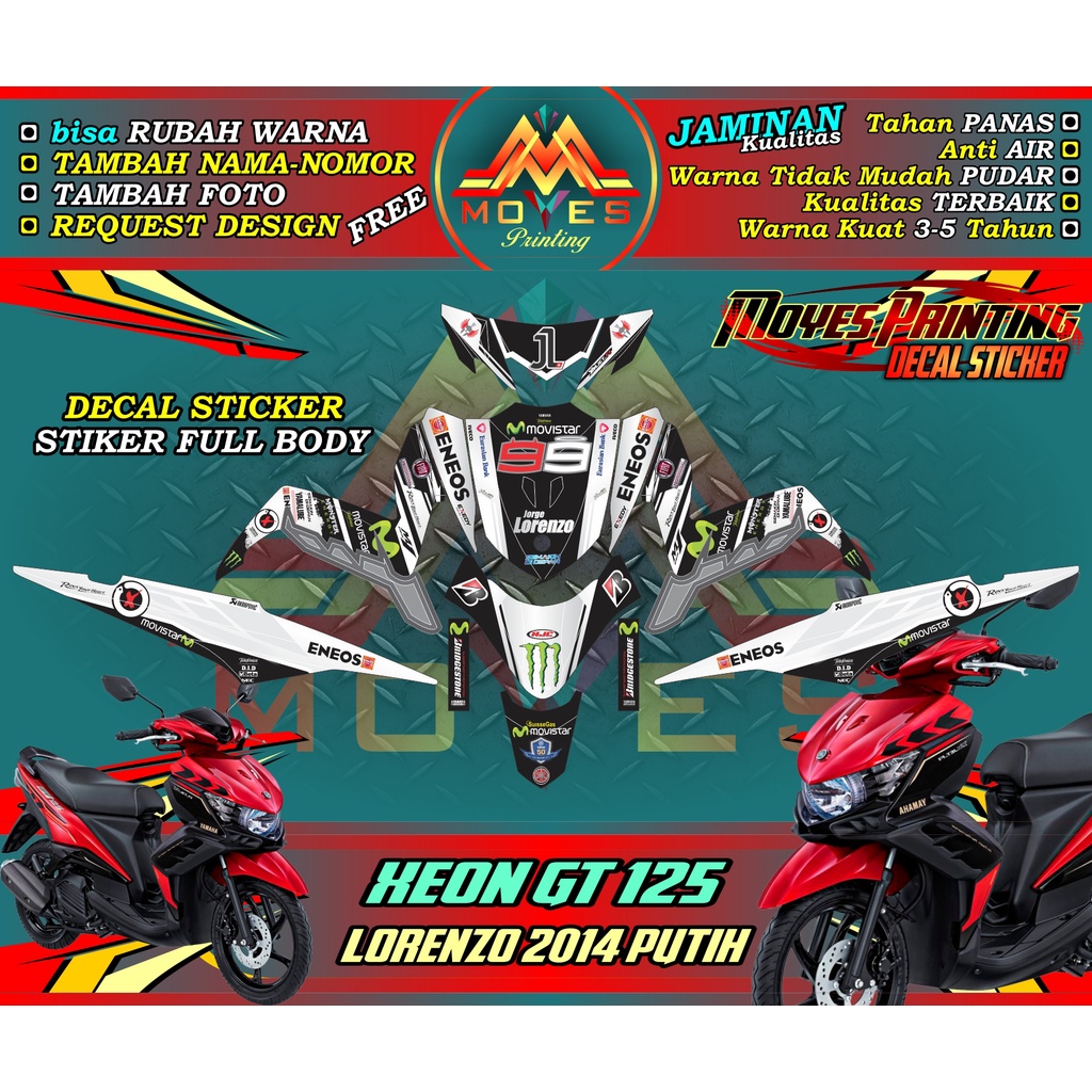 decal xeon gt 125 decal motor xeon gt decal yamaha xeon gt 125 motif keren