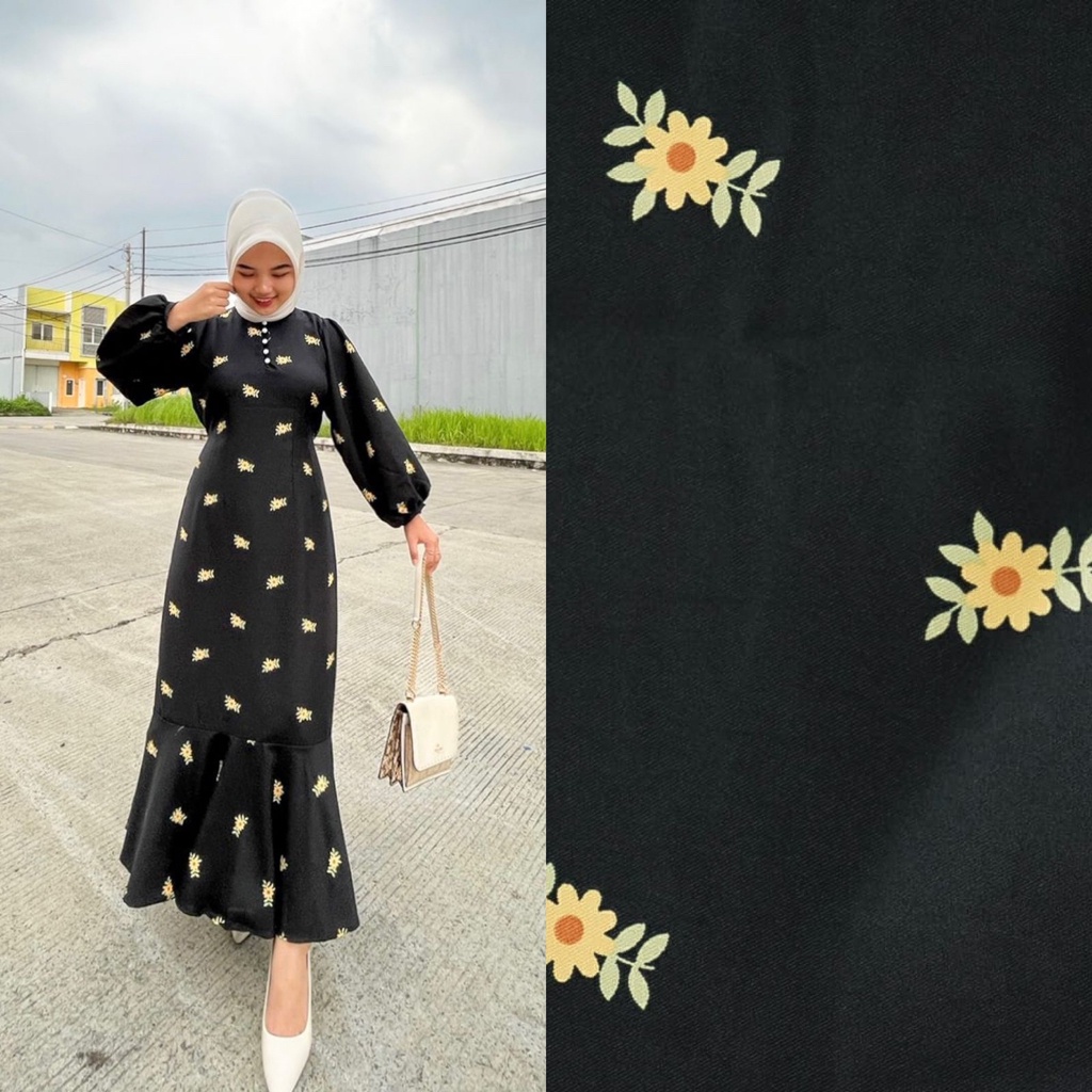 BEFAST - ZFS DRESS MAXY INA / ZALICA SHAKILA MOTIF TERBARU / LongDress Wanita Keluaran Terbaru / Fashion Wanita Kondangan/Pesta / OOTD Wanita Remaja Hijab Style / Dress Maxy Lengan Panjang Motif Flowoer Terbaru / Pakaian Casual Wanita