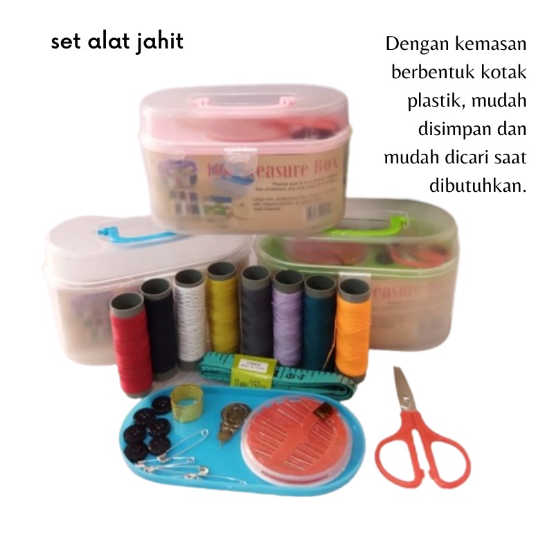 GOS - D206-SET Alat Jahit Lengkap / Perlengkapan Jahit Manual / Sewing Box Set Alat Jahit