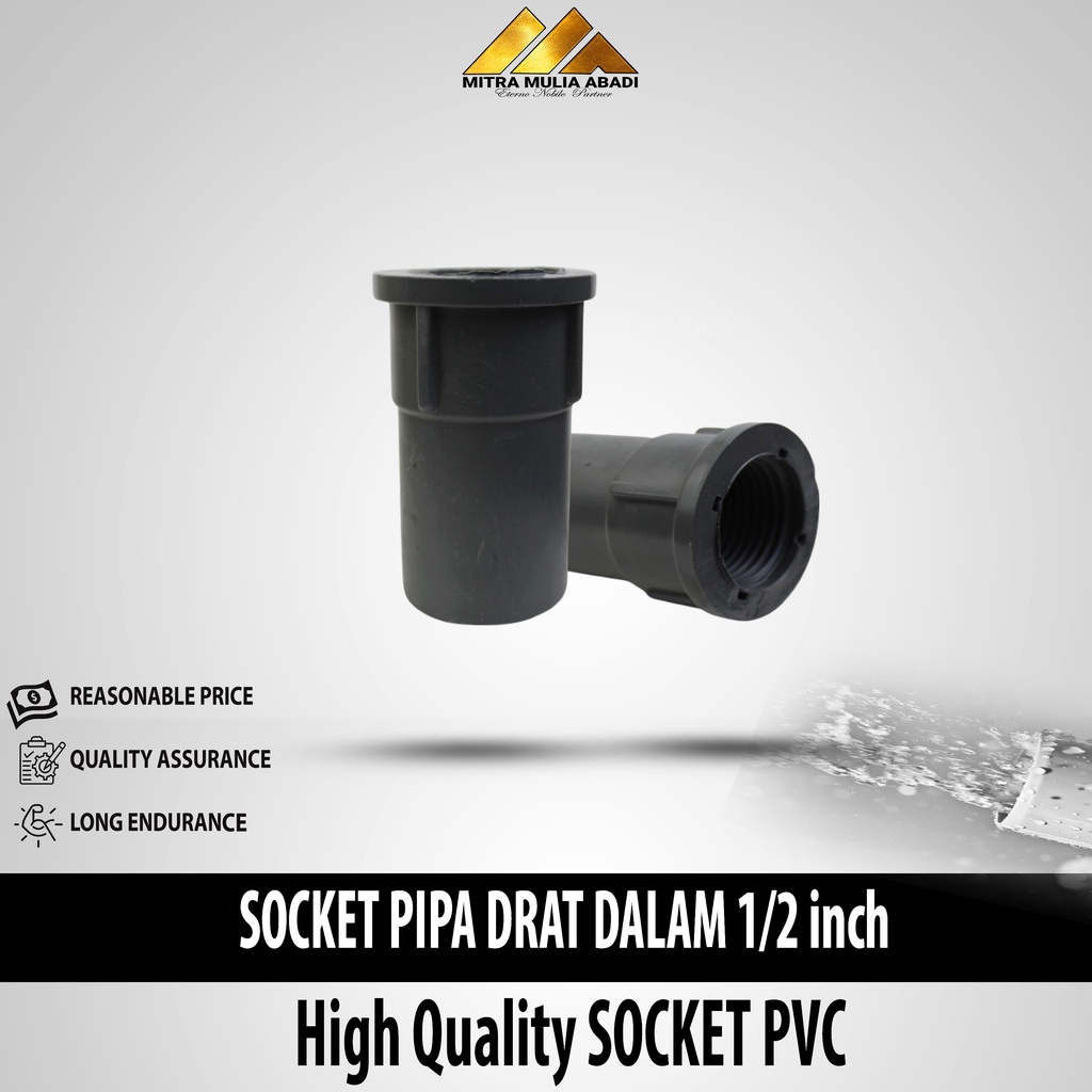 Socket Soket Sambungan Drat Dalam 1/2 inc - Sambungan Pvc