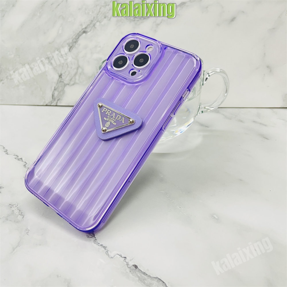 Casing Tembus Hp Prada 3D Untuk iPhone 12 Pro Max 11 Pro Xs Max XR 7/8 Plus Casing Penutup Belakang Motif Gletser Lembut