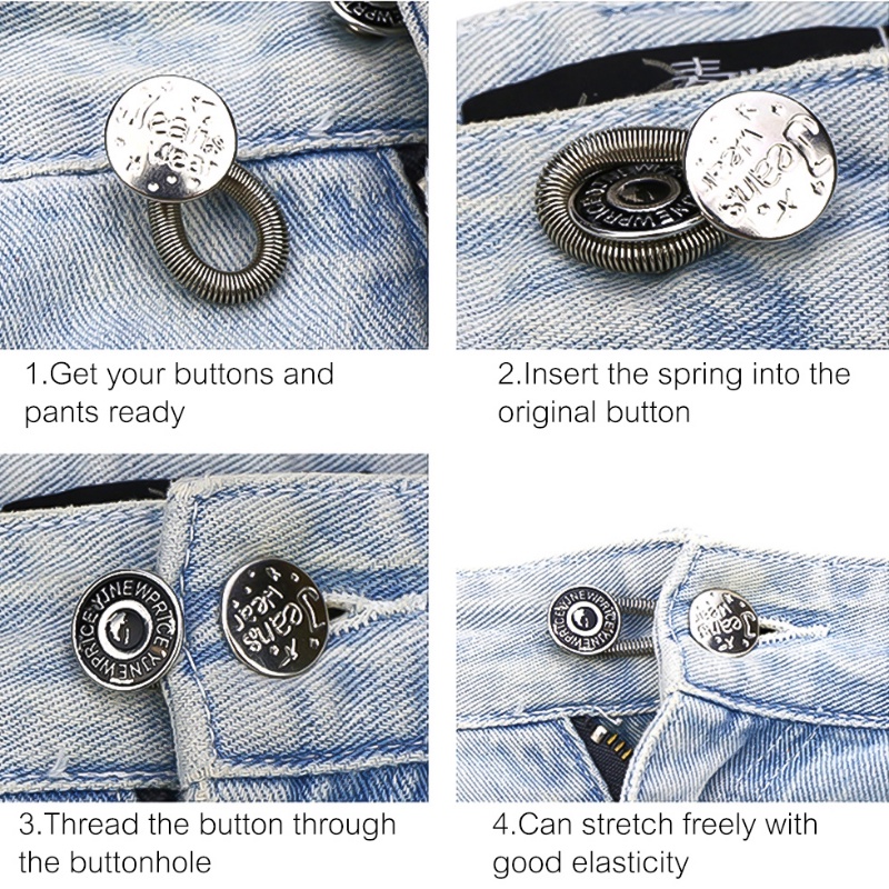 Baru Ditarik Jahitan Bebas Musim Semi Ekspanding Pinggang Tombol Universal Adjustable Jeans Expand Buckle Waistband Expanders