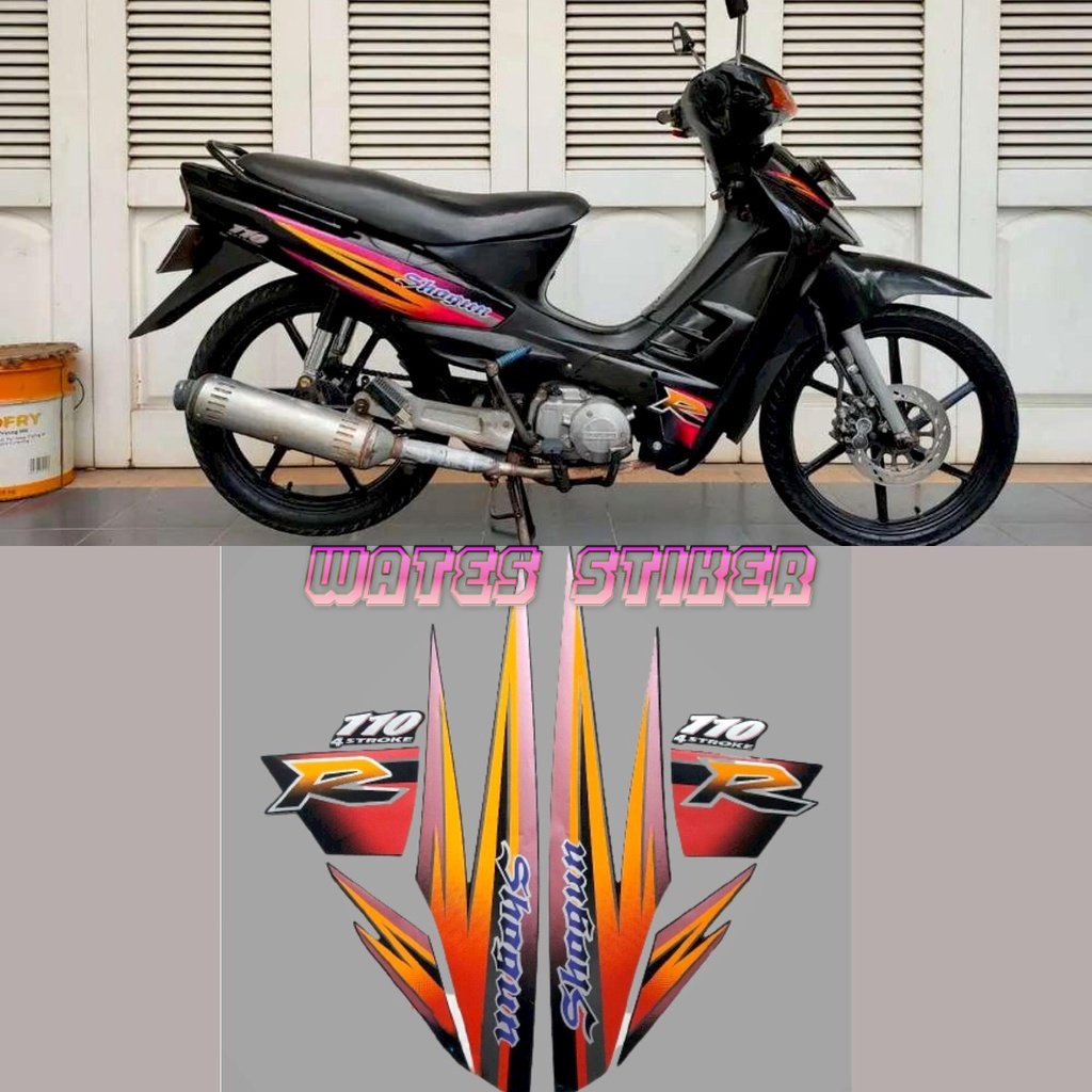 Striping Decal Polet Sticker suzuki shogun kebo 110 r 1997 1998  hitam body standar berkualitas terb