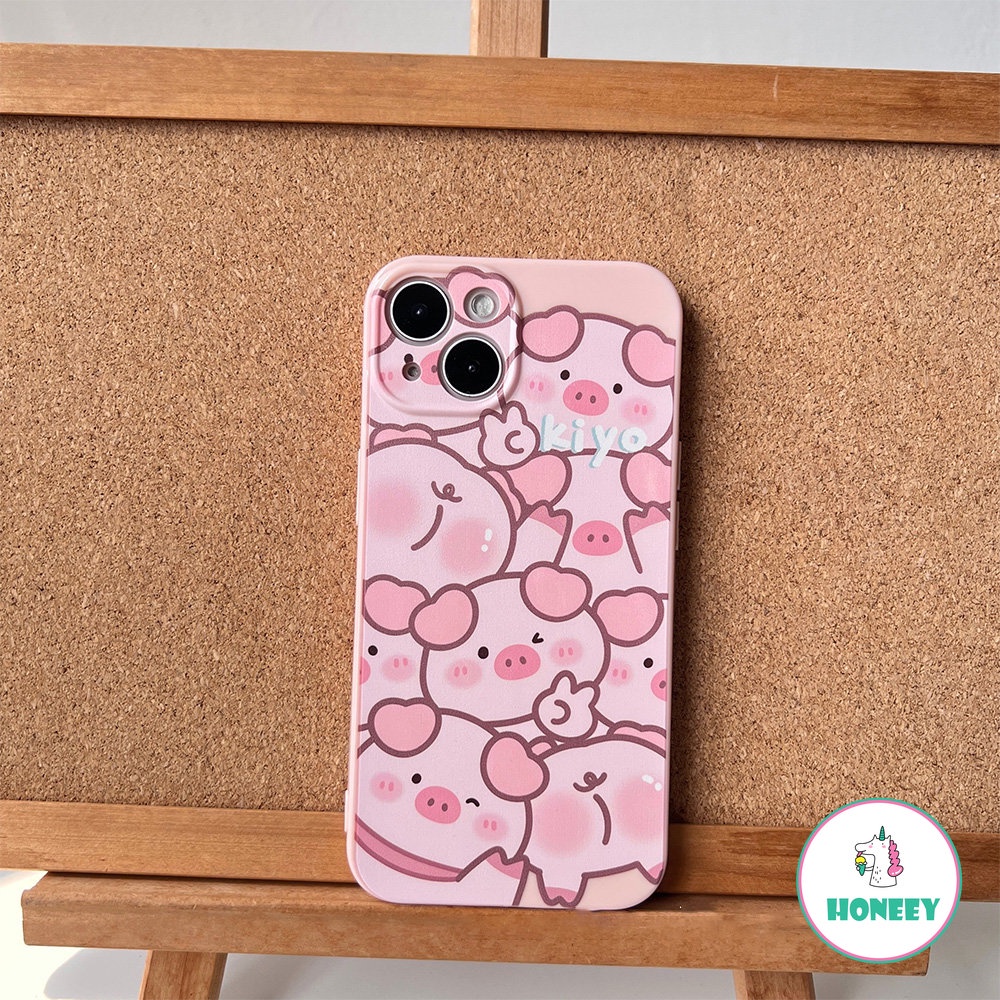 Ins Lucu Pink Piggy Phone Case Kompatibel Untuk iPhone 14 Pro Max12 13 Pro Case iPhone 11 Pro Max Lembut TPU Shockproof Back Cover