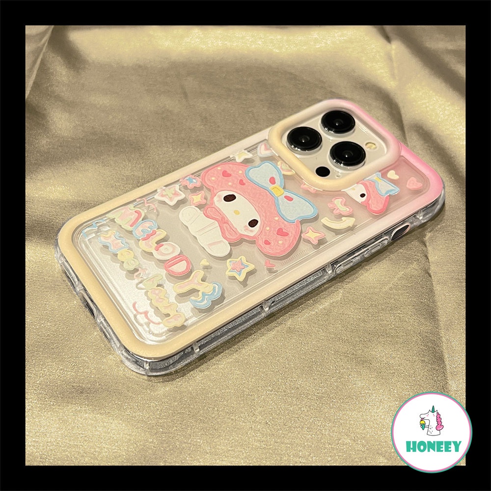 Kartun Melody Cinnamoroll Ponsel Case Kompatibel Untuk iPhone 14 Pro 12 13 Pro Max Case iPhone 11xr XS 8 7Plus Lembut Silikon Airbag Ponsel Cover