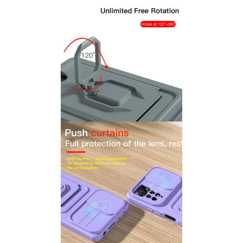 REDMI Shockproof Case Untuk Redmi10 Prime 10A 10C 12C 11A 9C 9A 9T 10x9 Power Global Camera Protection Lanyard Ring Phone Cover Untuk Xiaomi mi Poco C3