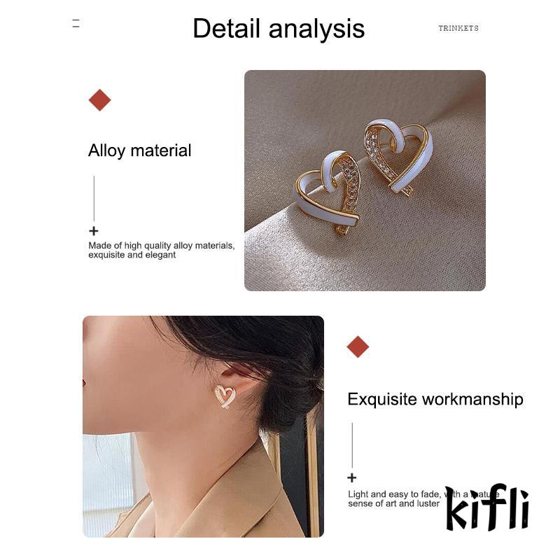 [KD]S925 Silver Stitch Anting Elegan Rasa Premium Anting Berbentuk Hati Anting Indah