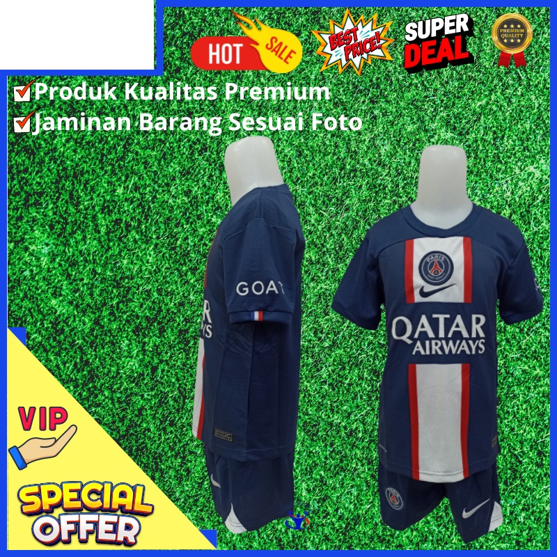 (jerseyolahraga) Setelan Jersey Baju Bola Anak Psg Grade Ori 2022 / Stelan Kaos Bola Anak Laki laki 