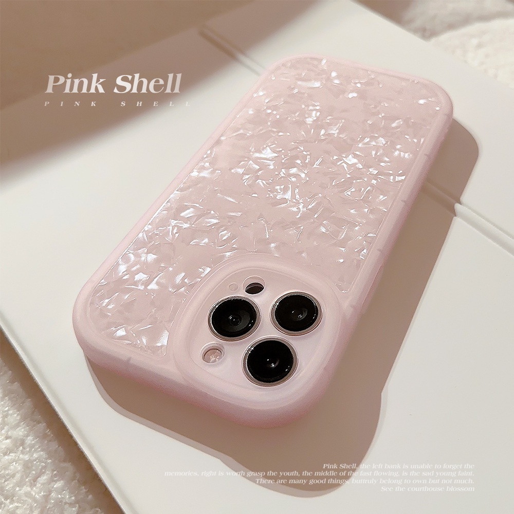 IPHONE Gadis Musim Panas Merah Muda Pola Kerang Perlindungan Penuh Casing Ponsel Cover Untuk Iphone7 8 PLUS X XR XS 11 12 13 14 MINI PRO MAX SE 2020 Soft Shell