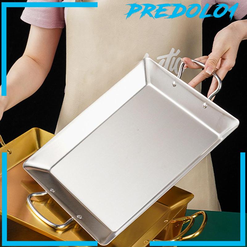 [Predolo1] Korean Serving Grill Pan Piring Saji Portable Untuk Steak Buah Sayur