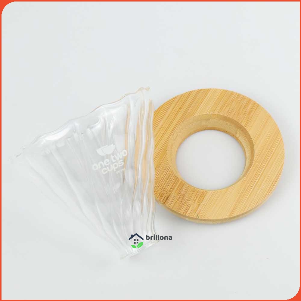 One Two Cups Filter Penyaring Kopi V60 Coffee Filter Wooden Bracket - SE102