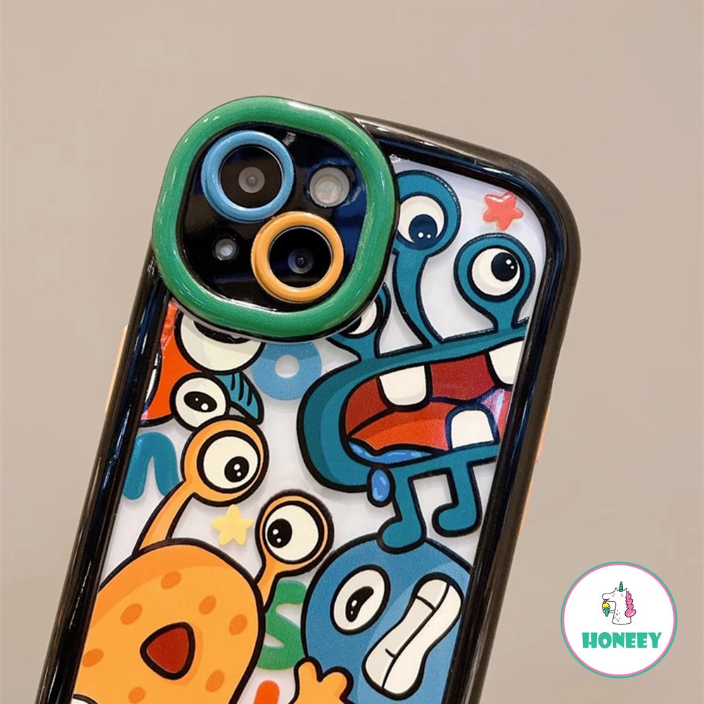 Casing Ponsel Monsters Warna Layar Penuh Lucu Kompatibel Untuk iPhone 14 Pro 12 13 11 Pro Max Akrilik Shockproof Back Cover