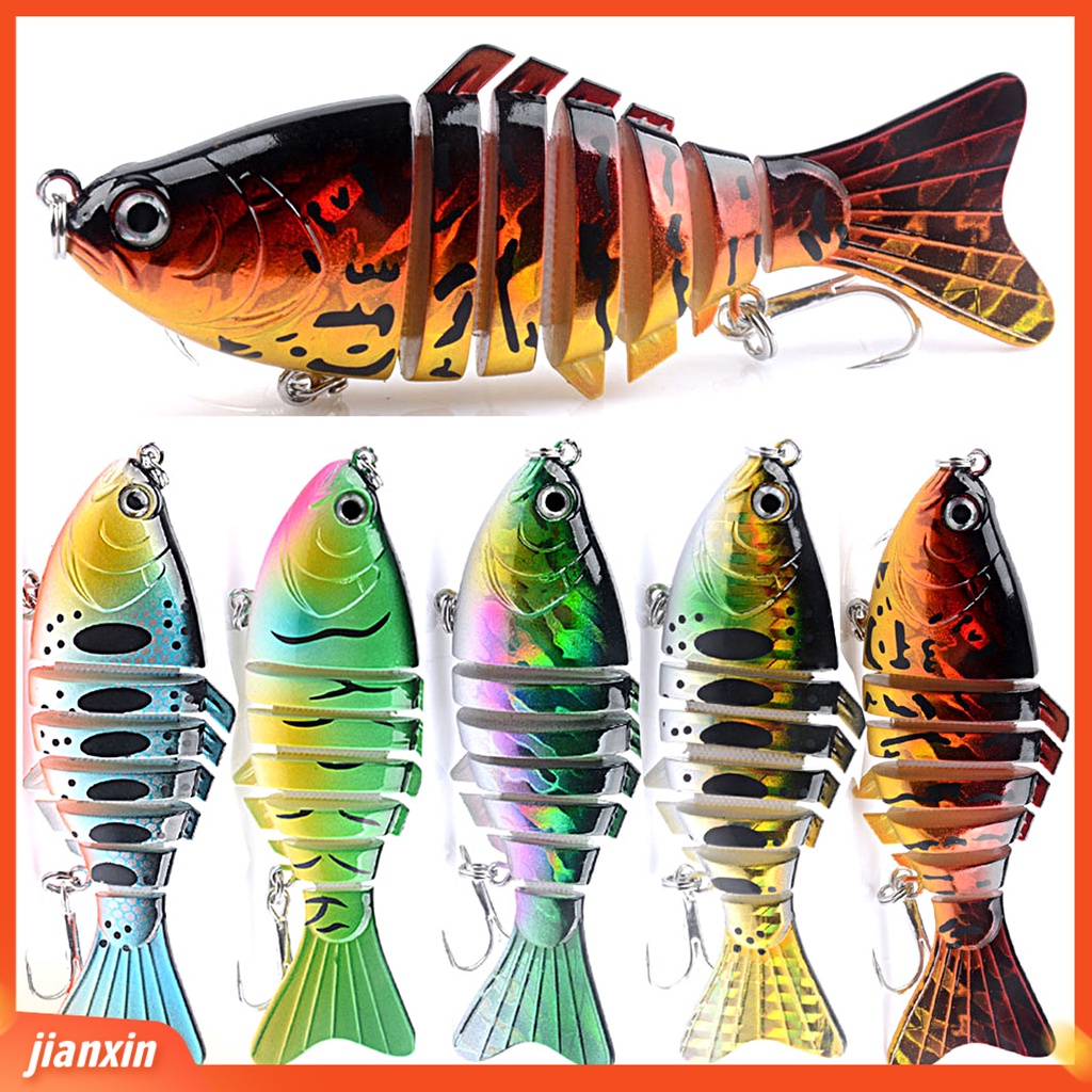 (In Stock) 9.5cm /15g Umpan Palsu 3D Fisheye Simulasi Tujuh Bagian Umpan Ikan Profesional Fishing Tackle Universal Fishing Lure Umpan Keras Pancing Laut Untuk Outdoor