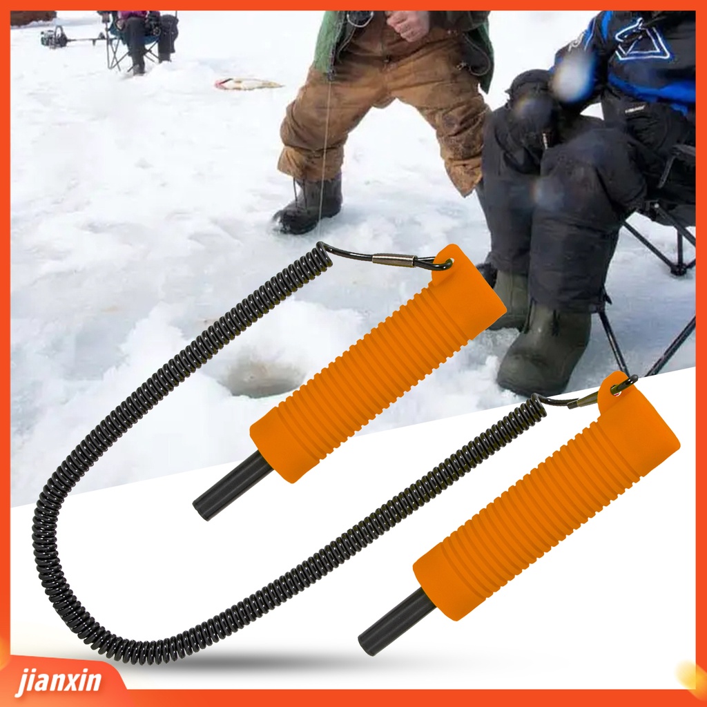 (In Stock) Retractable Ice Pick PVC Shell Non-slip Handle Ulir Portabel Stainless Steel Pemecah Es Universal Alat Safety Ice Pick Outdoor Es Alat Pancing Perlengkapan Memancing