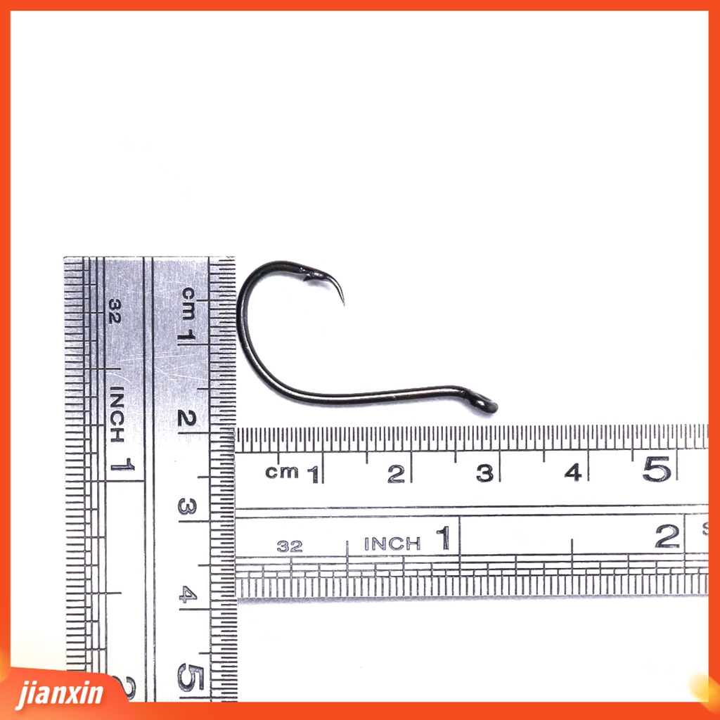 (In Stock) 160Pcs Didedikasikan Memancing J Hook Kekuatan Tinggi Mudah Digunakan Reusable Tahan Lama Fishing Hook Untuk Outdoor