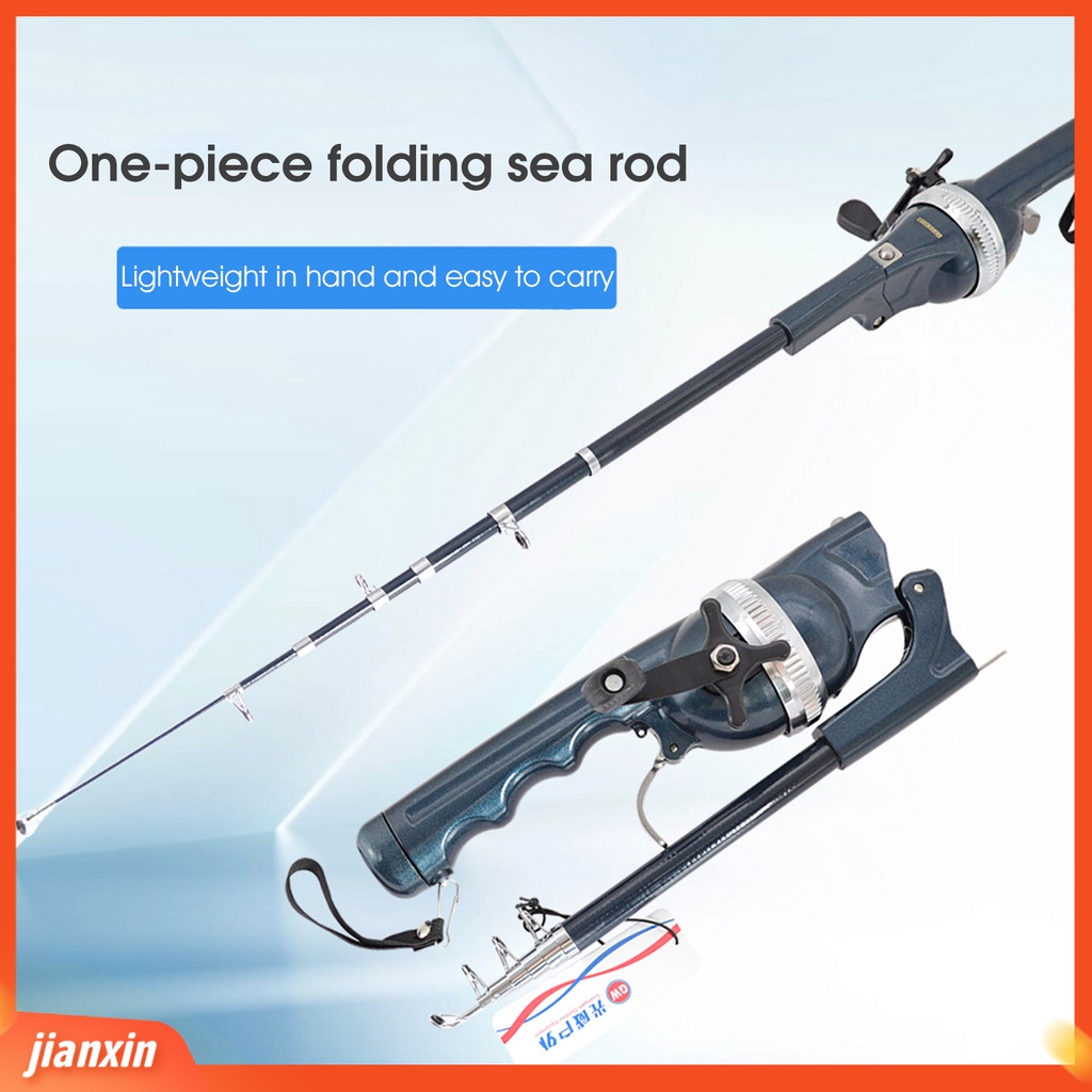 (In Stock) 1set Reel Pancing Terintegrasi Memanjangkan Pegangan Ringan Ketangguhan Yang Baik Joran Laut Teleskopik Untuk Angling