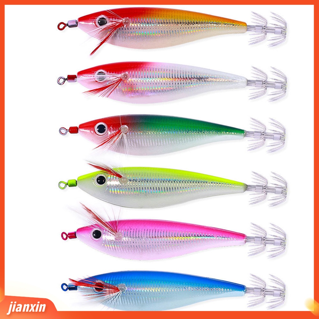 (In Stock) 10cm /10g Luminous Udang Umpan Jigging Simulasi 3D Fisheye Tajam Cumi Kait Mencegah Pelarian Universal Laut Memancing Buatan Keras Lure Umpan Pancing Tackle