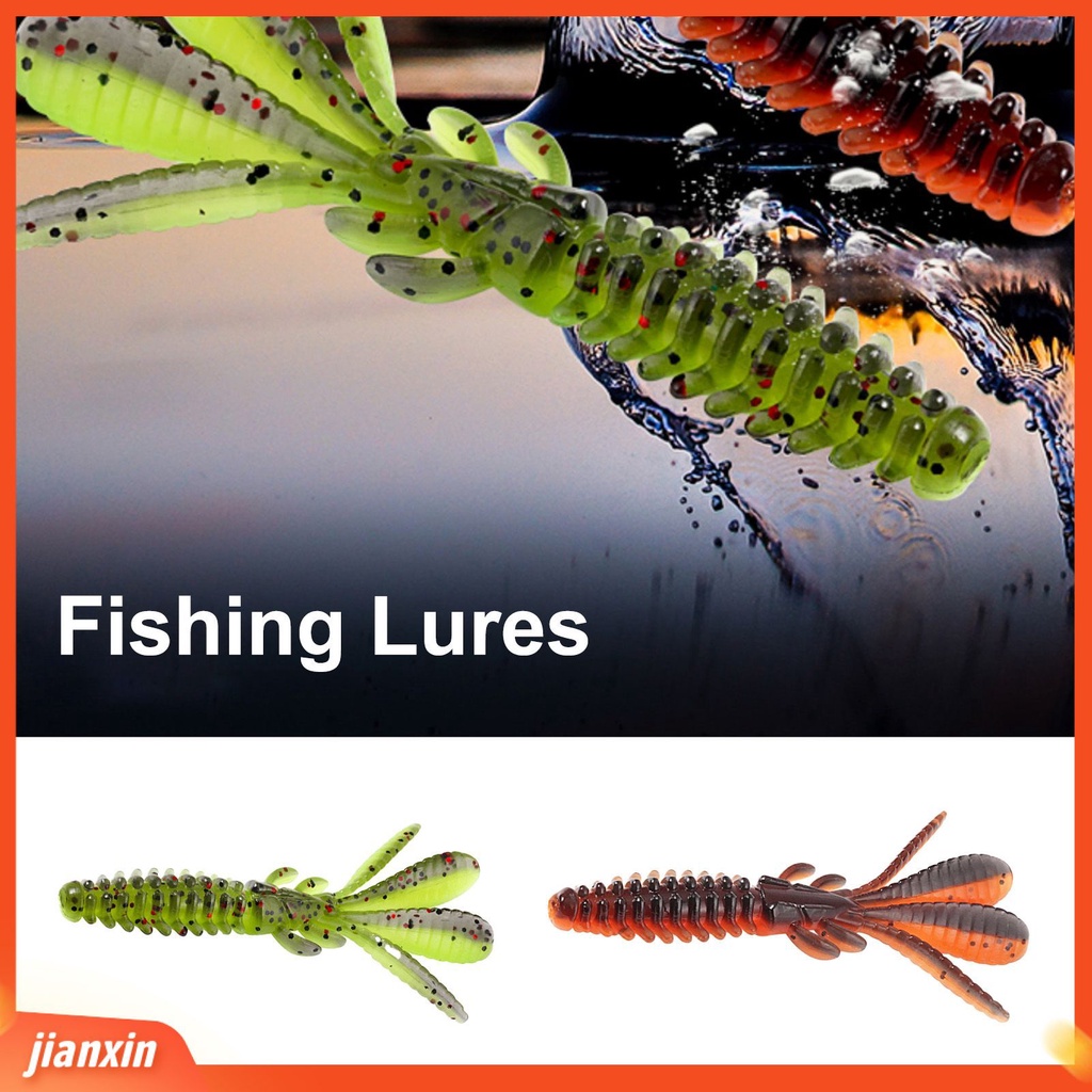 (In Stock) 12Pcs 6.4cm 2g Soft Lures Umpan Udang Pancing Silikon Tajam Buatan Untuk Tengger Bass Pike