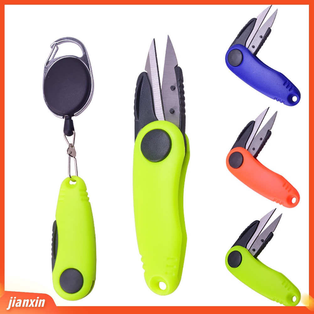 (In Stock) Alat Gunting Pemotong Tali Pancing Lipat Portable Dengan Hook Yang Dapat Ditarik