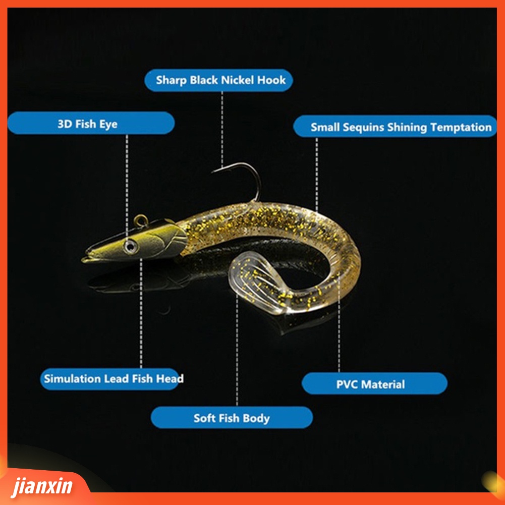 (In Stock) 11cm Umpan Pancing Kepala Ikan Hidup Lembut Umpan Tenggelam Jigging Timah Untuk Lautan