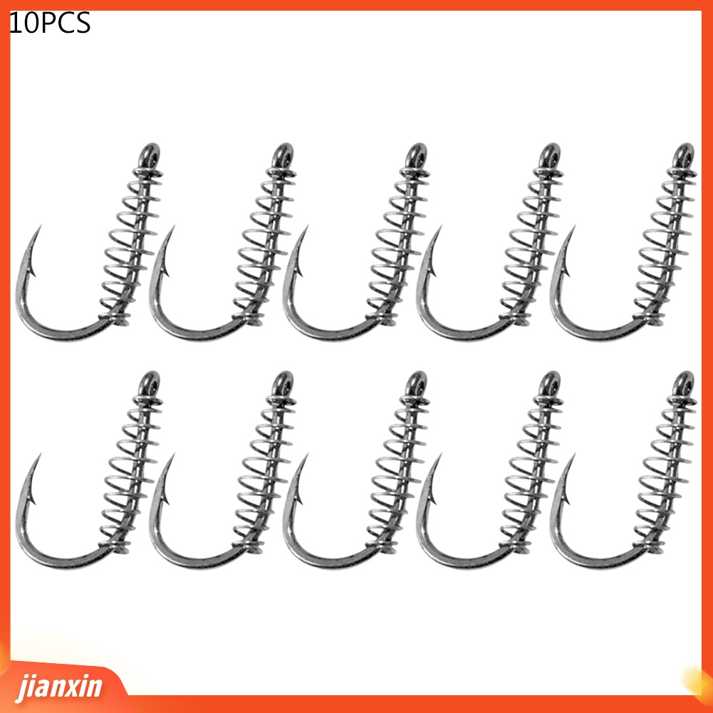 (In Stock) 10 Pcs Baja Karbon Diasah Chub Musim Semi Memancing Kait Ikan Tackle Aksesori