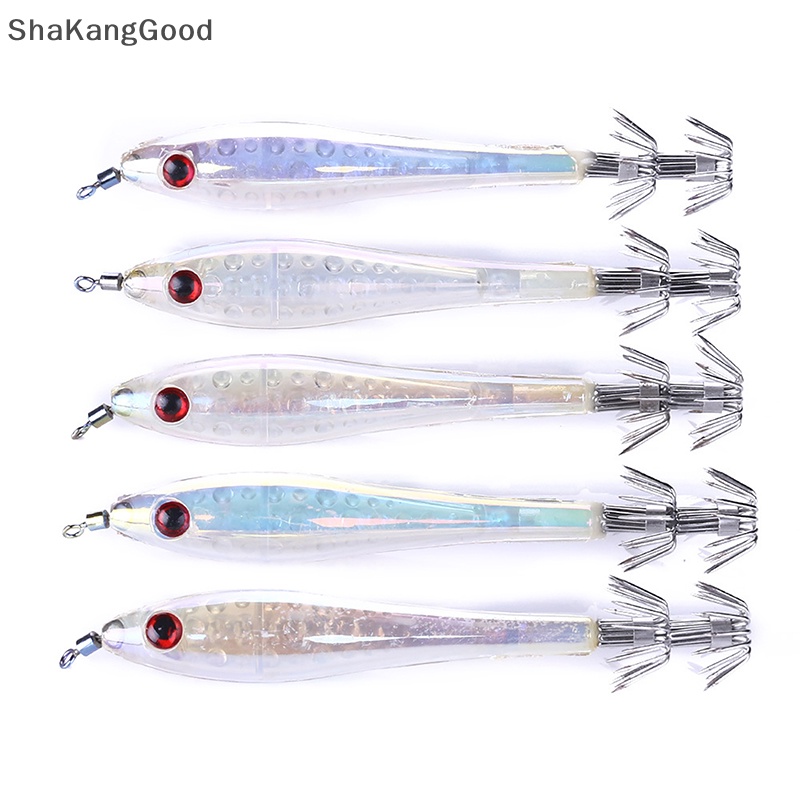 Skid 5pcs /set 9.5cm /6g Noctilucent Umpan Pancing Menangkap Umpan Keras Udang Udang Fishing Tackle Sea Fishing Squid Lures SKK