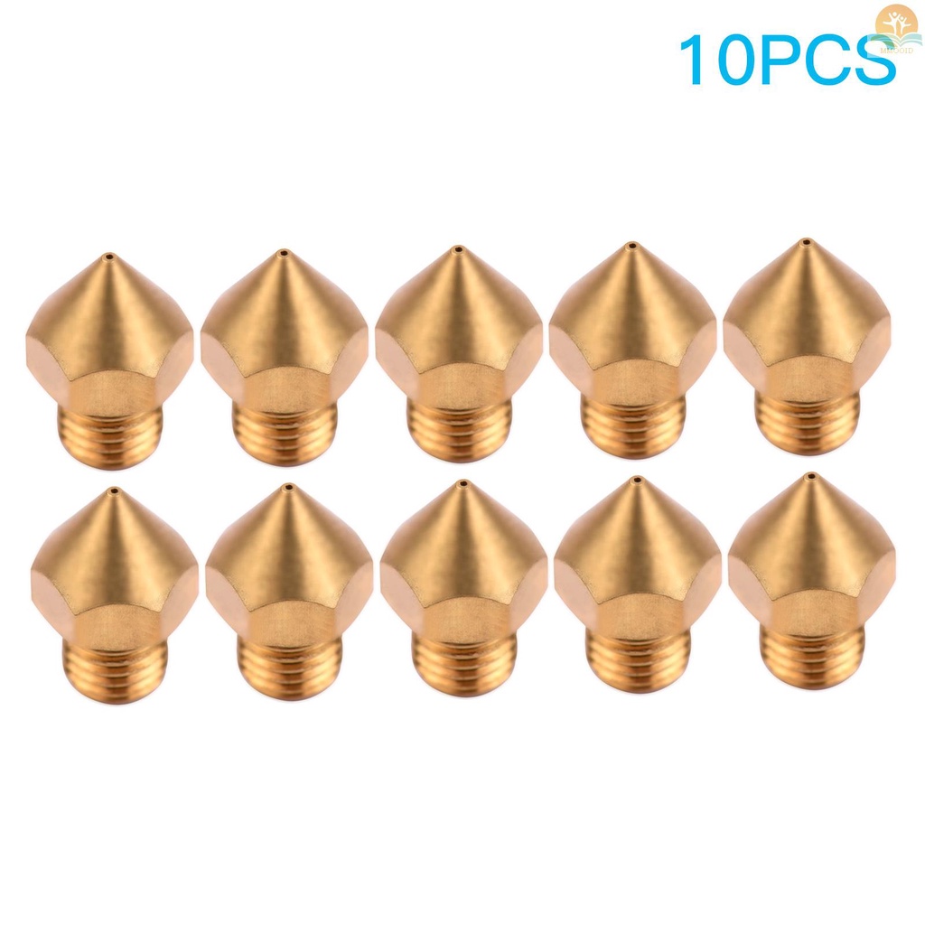 In Stock 10pcs 3D Printer Extruder Brass Nozzle 0.4mm Printer Hotend Kompatibel Dengan CR-10S Pro 3D Printer 1.75mm Filament