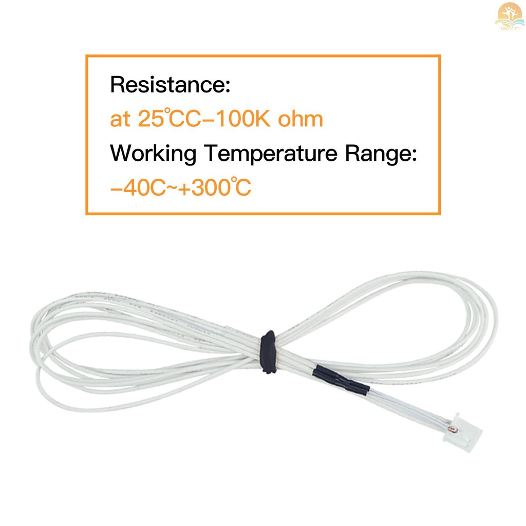 In Stock 3D Printer NTC3950 Thermistors Temp Sensor NTC3950 100K ohm Kompatibel Untuk Creality Ender3 Anycubic Mega 3D Printer Heatbed Atau Hot End Extruder 1Meter (39.3in) 5PCS