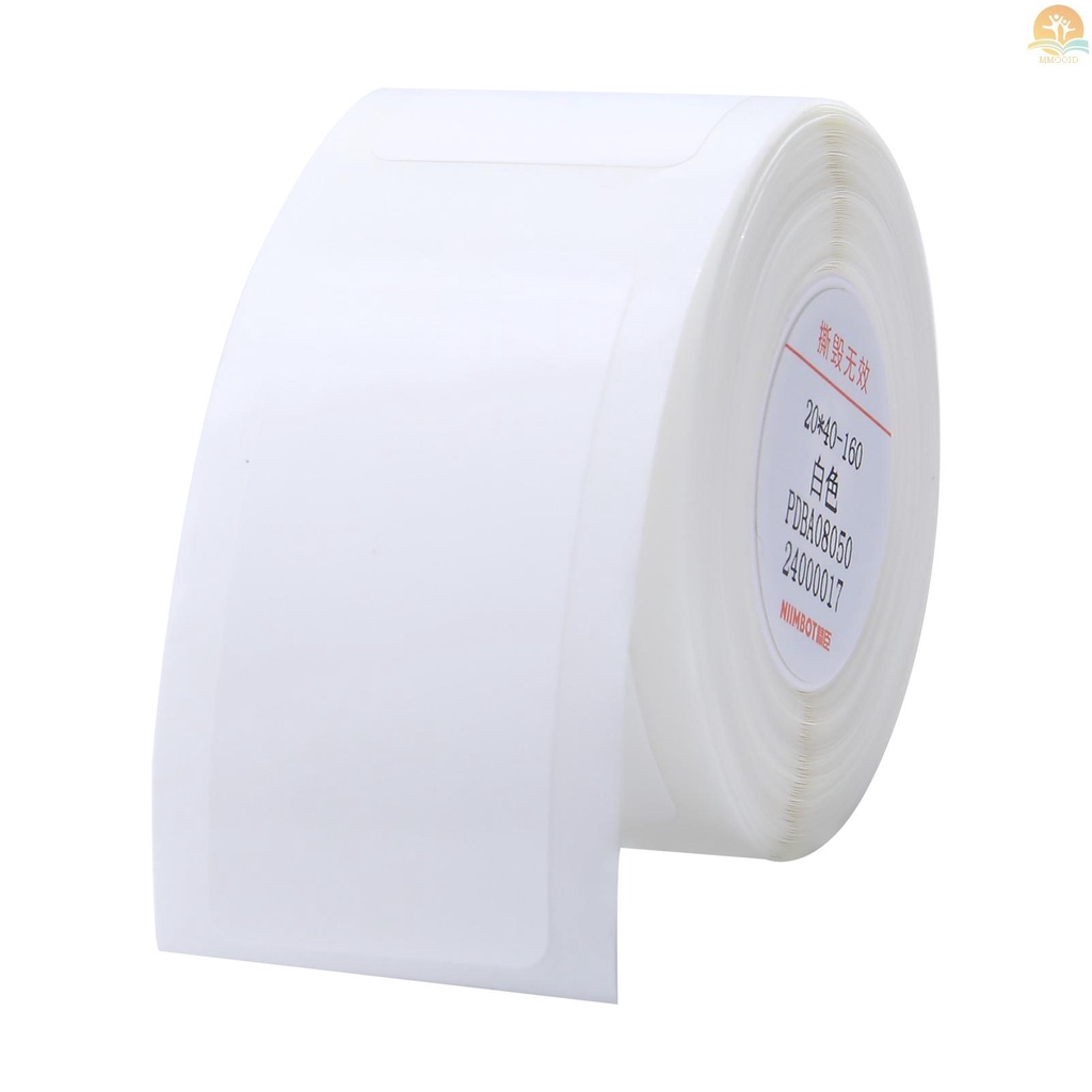 In Stock Niimbot Kertas Label Kabel Thermal Untuk D101 Label Printer Barcode Harga Size Nama Label Kosong Tahan Air Sobek 20x40mm 160sheets /roll Untuk Price Tag Office Supplyplie