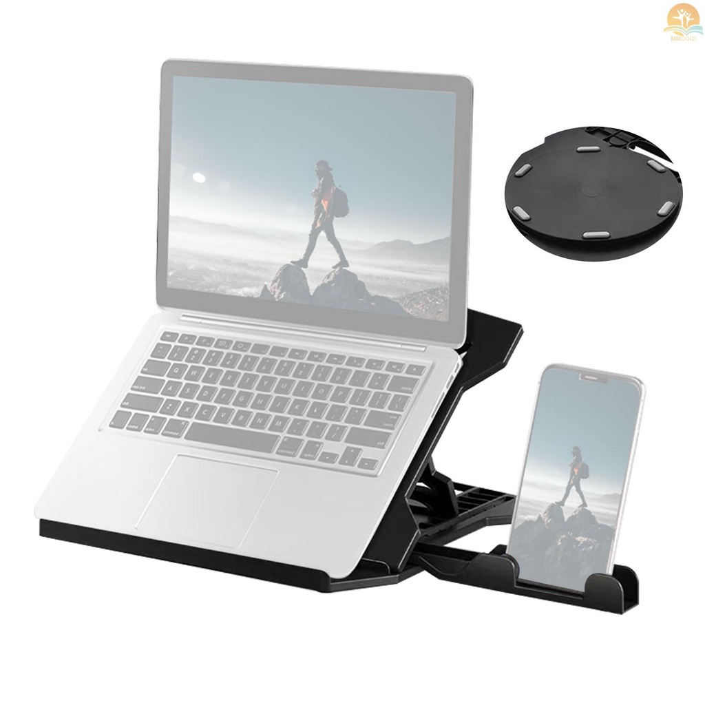 In Stock Portable Laptop Riser Stand Foldable Desktop Laptop Holder with 8 Levels Height Adjustment Ergonomic  Notebook Stand Bracket for Laptop  10-15.6 Inches