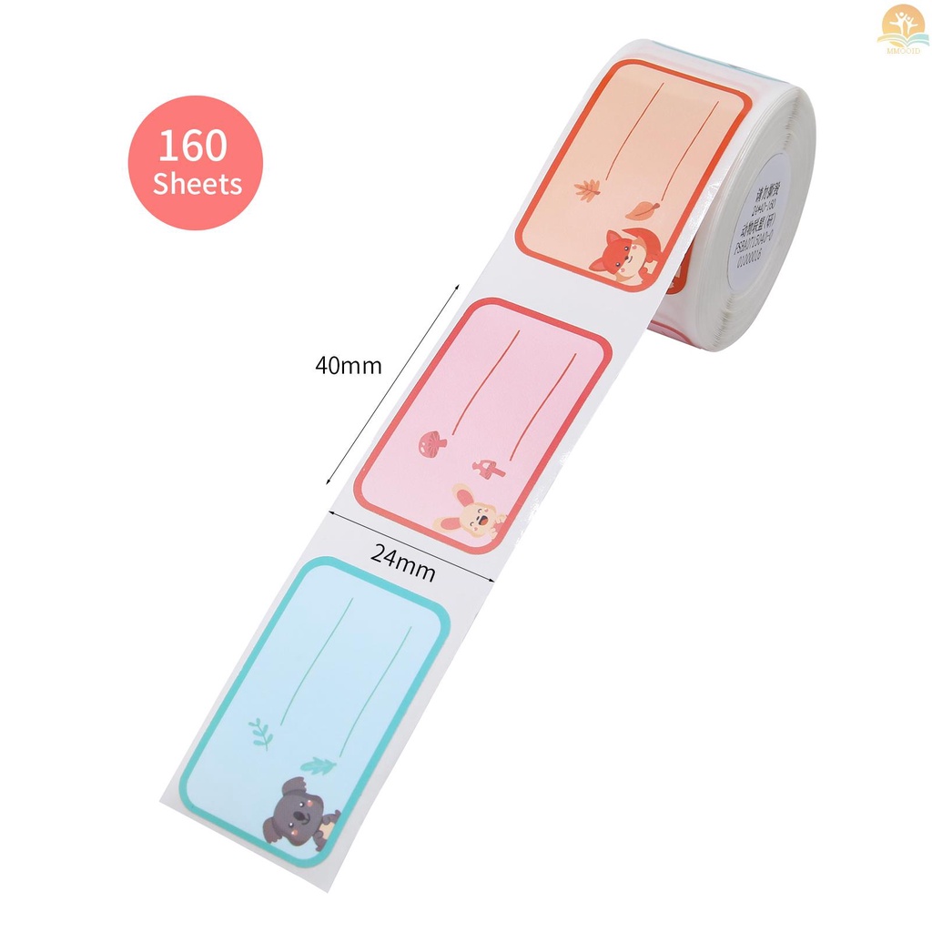 In Stock Niimbot Kertas Label Thermal Untuk D101 Label Printer Barcode Harga Ukuran Nama Label Kosong Tahan Air Tahan Sobek 24x40mm 160lembar/roll Untuk Organizer Rumah Supermarket Sto
