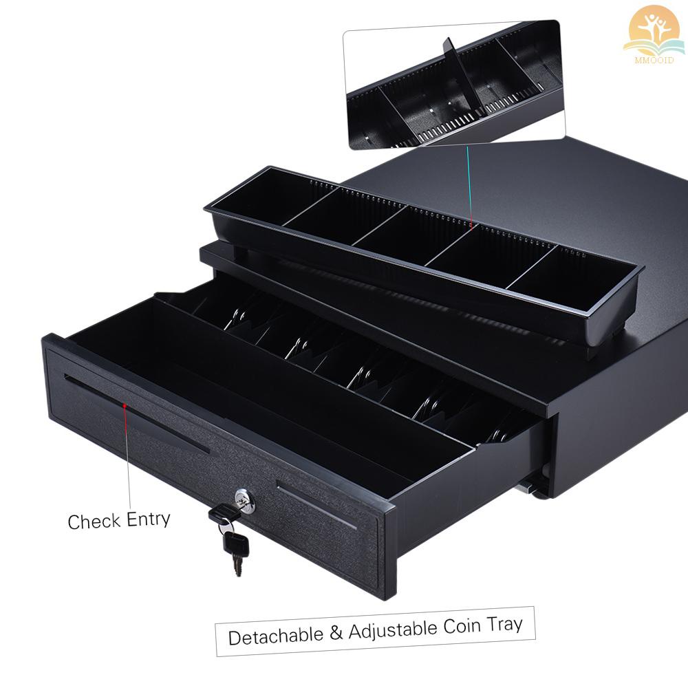 In Stock Heavy Duty Electronic Cash Drawer Box Case Storage 5tagih 5tray Koin Cek Masuk Support Buka Manual Otomatis Key-lock RJ11 Untuk Printer Epson Star POS Mesin Kasir Uang - Coin