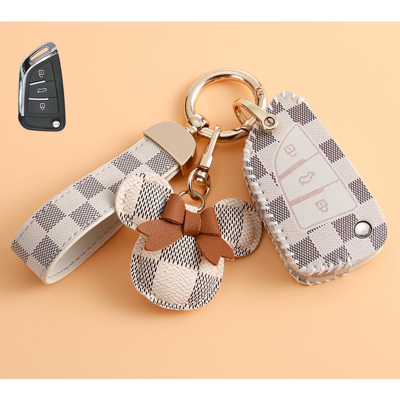 Chery qq ice cream key case female Kepribadian Lucu2022 ice cream cone Terikat sundae key ring