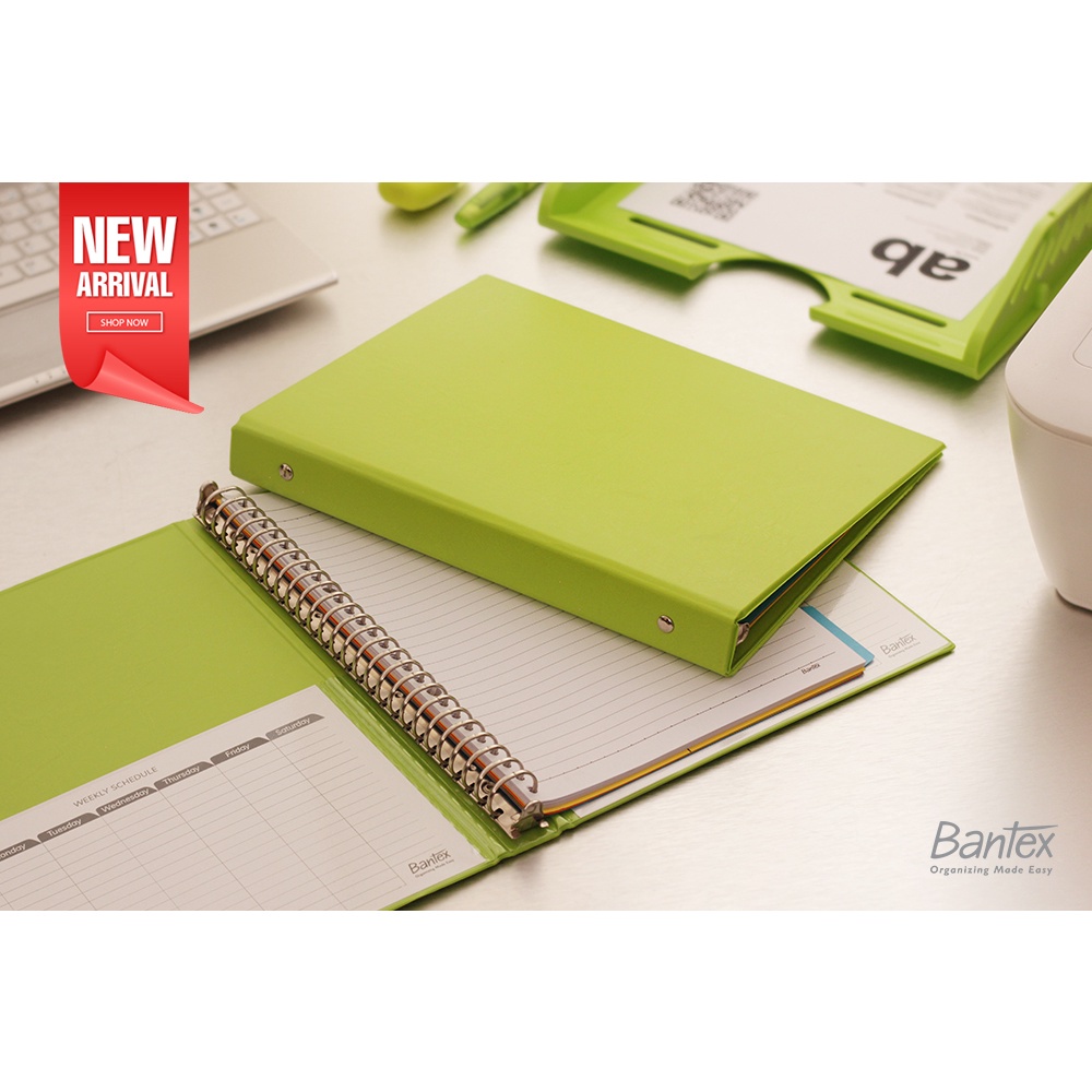 

[Artomas] Bantex Binder Note B5 26 Ring Besi Loose Leaf Multiring Binder Lime 1326 65
