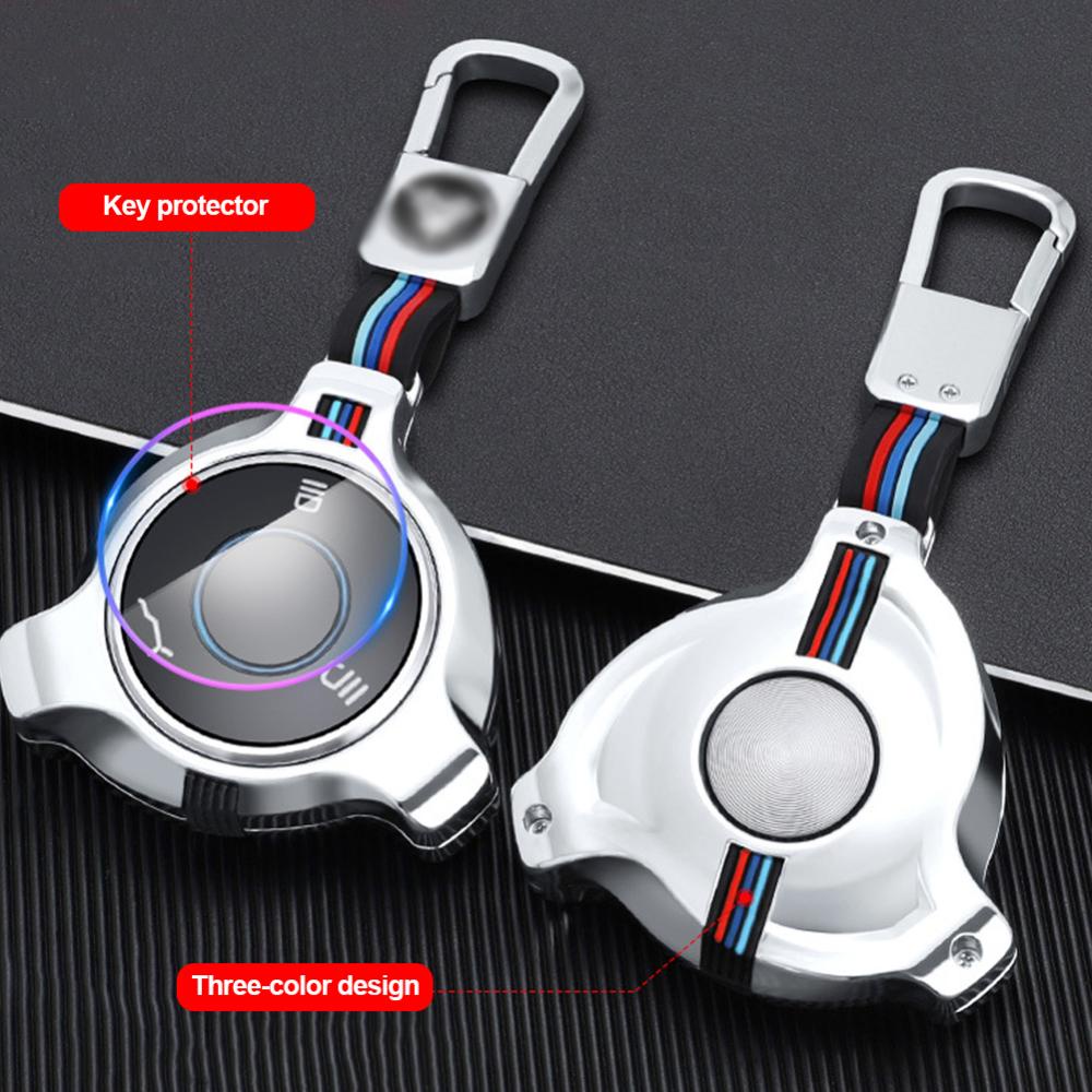 Openmall Alloy Car Key Case Cover Pelindung Aksesoris Car Key Holder Shell Keychain Untuk NETA V U PRO NETA V/U PRO EV NTA V-U Hezhong Kendaraan Energi Baru A7I7