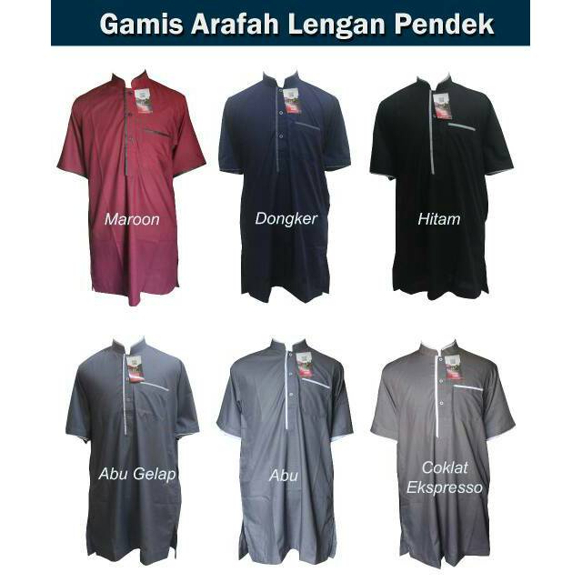 Gamis Pria Arafah Lengan Pendek / Baju Gamis Pria Arafah Lengan Pendek / GRATIS PECI RAJUT